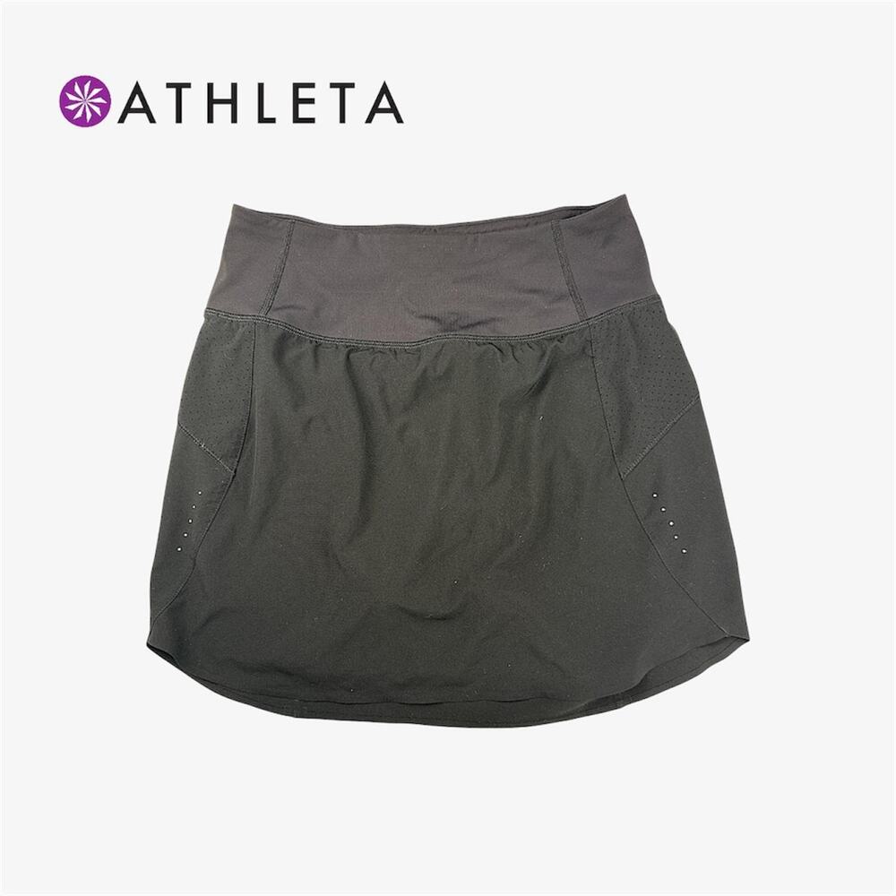 Athleta black skort sporty athletic workout skirt with built in shorts - XS